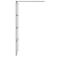 Inloopdouchewand 100x195 cm mat ESG-glas zwart - thumbnail