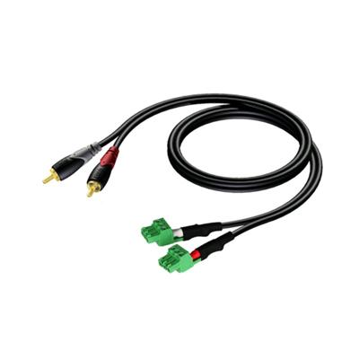 Procab CLA832/3 signaalkabel 2x terminal block 3p naar 2x RCA male 3 m