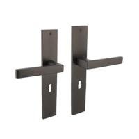 Deurkruk Hera op langschild 245x45mm sleutelgat 56mm antraciet-grijs - thumbnail