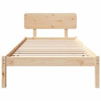Bedframe met hoofdeinde Naturel 90 x 190 cm Massief grenenhout - thumbnail