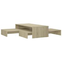 VidaXL Salontafelset 100x100x26,5 cm bewerkt hout sonoma eikenkleurig - thumbnail