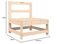 Middenbank met kussens massief grenenhout - thumbnail