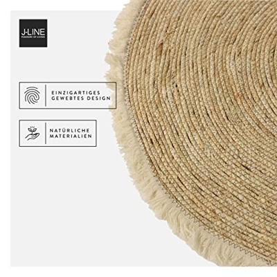 J-Line tapijt Kwastjesband - vloerkleed - jute - beige|bruin - small J-Line tapijt Kwastjesband - vloerkleed - jute - beige|bruin - small