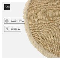 J-Line tapijt Kwastjesband - vloerkleed - jute - beige|bruin - small - thumbnail