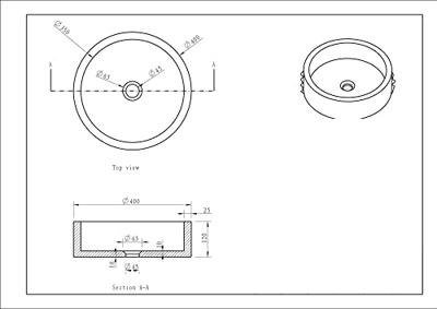 Saqu Raw ronde waskom Ø40x12cm natuursteen zwart