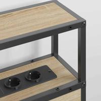 Opberghoofdbord met plank Sonoma eiken 135 cm Bewerkt hout - thumbnail