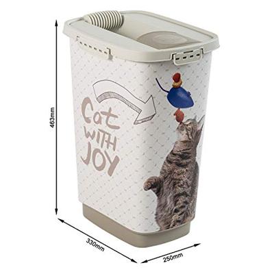 Rotho cody cat pet food container 25l cappuccino/zand
