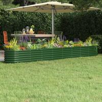 VidaXL Plantenbak 332x40x36 cm gepoedercoat staal groen - thumbnail