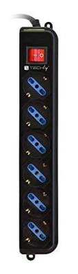Techly IUPS-PCP-6V power uitbreiding 1,5 m 6 AC-uitgang(en) Zwart