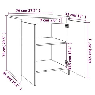 Dressoir 70x41x75 cm bewerkt hout gerookt eikenkleurig Dressoir 70x41x75 cm bewerkt hout gerookt eikenkleurig