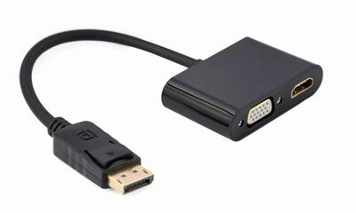 DisplayPort naar HDMI + VGA adapterkabel, zwart DisplayPort naar HDMI + VGA adapterkabel, zwart