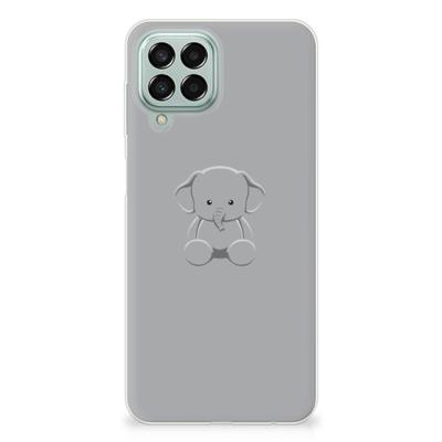 Samsung Galaxy M33 Telefoonhoesje met Naam Grijs Baby Olifant Samsung Galaxy M33 Telefoonhoesje met Naam Grijs Baby Olifant