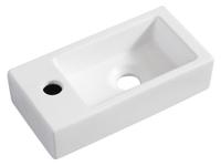 Rhea mini fontein links 36,5 x 18 x 9 cm keramiek mat wit - thumbnail