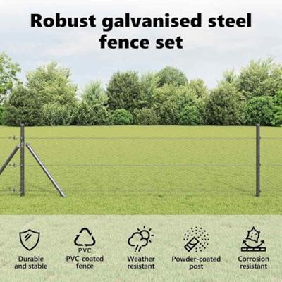 VidaXL Afrasteringspaal grijs 25 x 0,5 m (25 mm gaas) staal