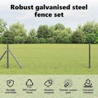 VidaXL Afrasteringspaal grijs 25 x 0,5 m (25 mm gaas) staal - thumbnail