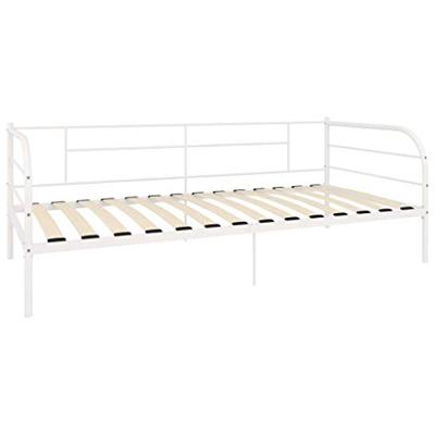 Bedbankframe metaal wit 90x200 cm