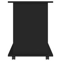 Rolkast 60x45x60 cm bewerkt hout zwart - thumbnail