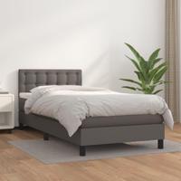 Boxspring met matras kunstleer grijs 90x190 cm - thumbnail