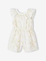 Jurk met borduursel en bloemen wit - thumbnail