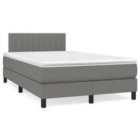 Boxspring met matras stof donkergrijs 120x190 cm - thumbnail