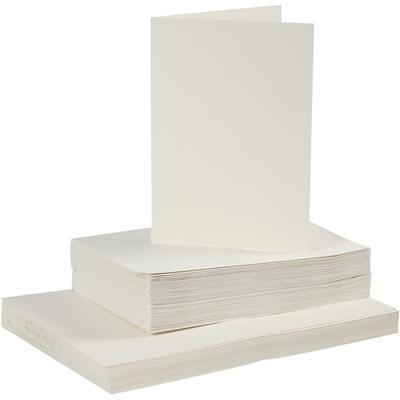 Creativ Company Kaarten en enveloppen, afmeting kaart 10,5x15 cm, afmeting envelop 11,5x16,5 cm, 110+220 gr, off-white, 50 set/ 1 doos - thumbnail