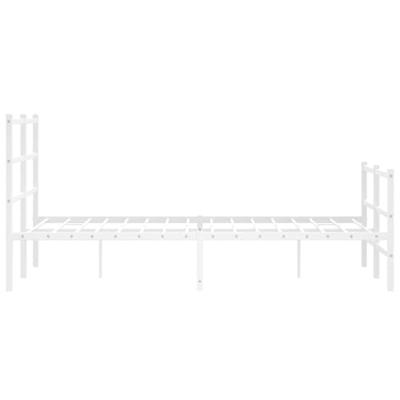 Bedframe met hoofd- en voeteneinde metaal wit 120x200 cm - thumbnail