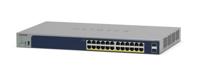 NETGEAR (GS724TPPV3) 26-poorts Gigabit PoE Web Managed Smart Switch – Cloud Managed, 24 380 W PoE-poorten, 2 SFP-poorten 1 Gigabit, desktop of rack en beperkte levenslange bescherming - thumbnail