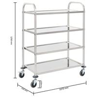 Keukentrolley 4-laags 107x55x125 cm roestvrij staal - thumbnail