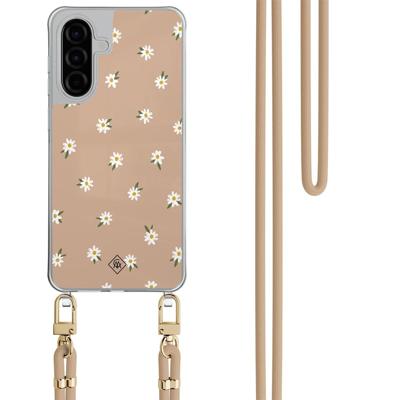 Samsung Galaxy A56 hoesje met beige koord - Sweet daisies Samsung Galaxy A56 hoesje met beige koord - Sweet daisies