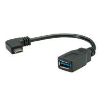 ROLINE USB 3.2 Gen 1 kabel Type C - Type A, Male/Female, OTG , zwart, 0,15 m - thumbnail
