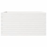 Plantenbak 90x60x46 cm massief grenenhout wit - thumbnail