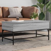 Salontafel 100x50x45 cm bewerkt hout en metaal grijs sonoma - thumbnail