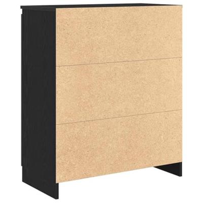 Dressoir met lades 71x35x84 cm spaanplaat zwart eikenkleurig
