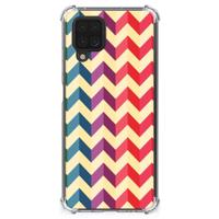 Samsung Galaxy A12 Doorzichtige Silicone Hoesje Zigzag Multi Color - thumbnail