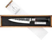 Coltello da chef - FORGIATO - SEBRA - Acciaio giapponese 440C - Manico in legno di Dalbergia - Lunghezza 16 cm - thumbnail