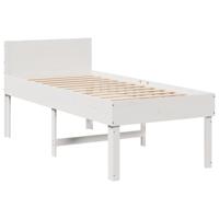Bedframe zonder matras massief grenenhout wit 80x200 cm - thumbnail