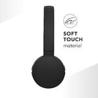 Cellularline Muziekgeluid Bluetooth-hoofdtelefoon, draadloze headset met microfoon, led-indicator en afstandsbediening, zwart - thumbnail