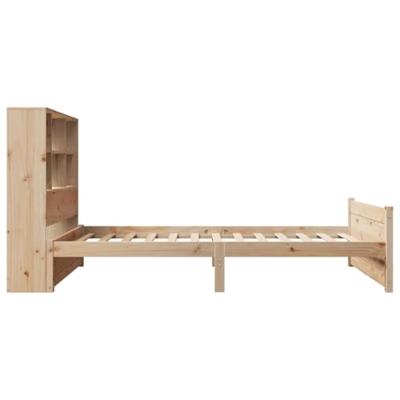 Bed met boekenkast zonder matras massief grenenhout 90x200 cm