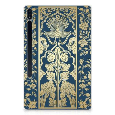 Samsung Galaxy Tab S7 Plus | S8 Plus | Siliconen hoesje | Beige Flowers