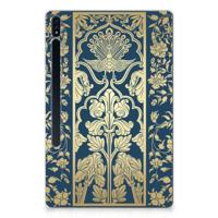 Samsung Galaxy Tab S7 Plus | S8 Plus | Siliconen hoesje | Beige Flowers - thumbnail