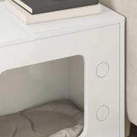 Kattenhuis Glanzend Wit 51 x 30 x 52 cm Bewerkt hout - thumbnail