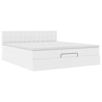 Ottoman bed met matras 180x200cm kunstleer wit - thumbnail