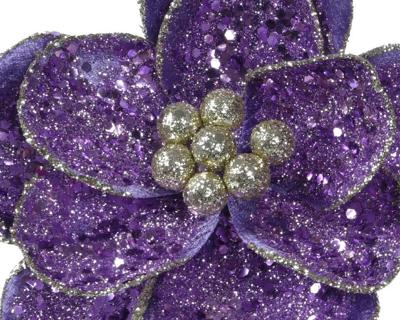 Bloem polyester d15h8 cm a4 kerst Everlands - Everlands