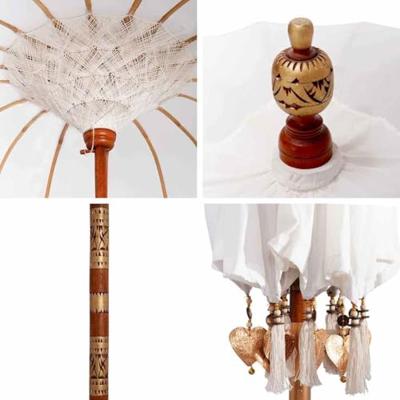 Parasol Crme x 250 cm Katoen en massief hout Parasol Crme x 250 cm Katoen en massief hout