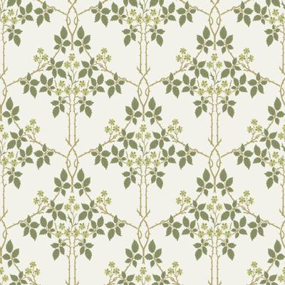 Dutch Wallcoverings Hidden Treasures 2 -Blackberry Wit/Grn/Gl - Wit/Groen
