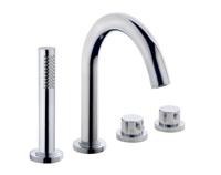 Wiesbaden Caral 4-gats badrandthermostaat chroom afbouwset - thumbnail