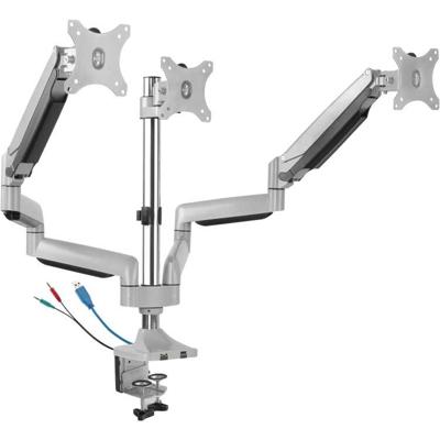 ICY BOX IB-MS505-TI, Monitorständer mit Tischhalterung f. 3 Monitore bis zu 32'' (81 cm) Monitor-tafelbeugel Aantal monteerbare displays: 3 Display(s) 81,3 cm