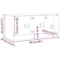 Tv-meubel 99x39x44 cm staal zwart - thumbnail