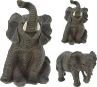 Olifant Beeld 15cm Poly Cementkleur - thumbnail