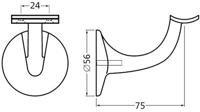 Hermeta 3501-70 leuninghouder holzadel tapgat zwart - thumbnail